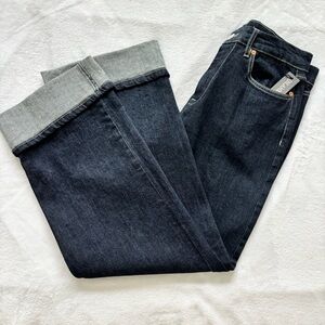 BLANK NYC Franklin Night Break Wide Leg High Waist Cuffed Hem Jeans--30